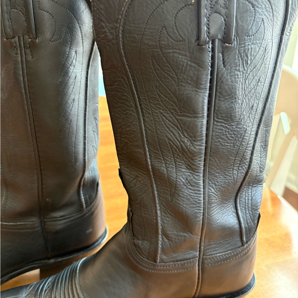 Lucchese Women’s Black Western Leather Boots - Picture 6 of 15